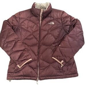 THE NORTH FACE Aconcagua Jacket Size XL  Womens 550 Goose Down Quilted Eggplant